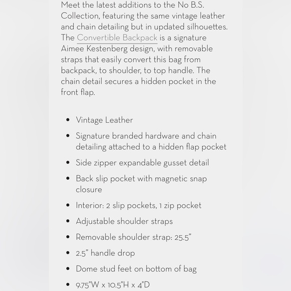 Aimee Kestenberg Convertible Backpack - Picture 7 of 13